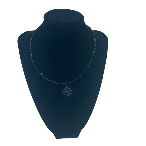 Unbranded | Jewelry | Black Necklace Rhinestones Chain Link | Poshmark